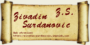 Živadin Surdanović vizit kartica